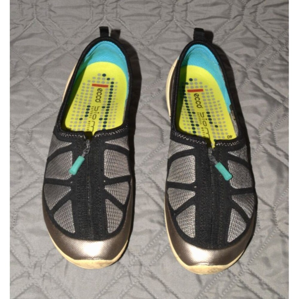 ECCO BIOM Lite 1.3 Zip Slip On Shoes Women’s US 9-9.5 EU 40 Silver Walking w Box - Picture 2 of 11